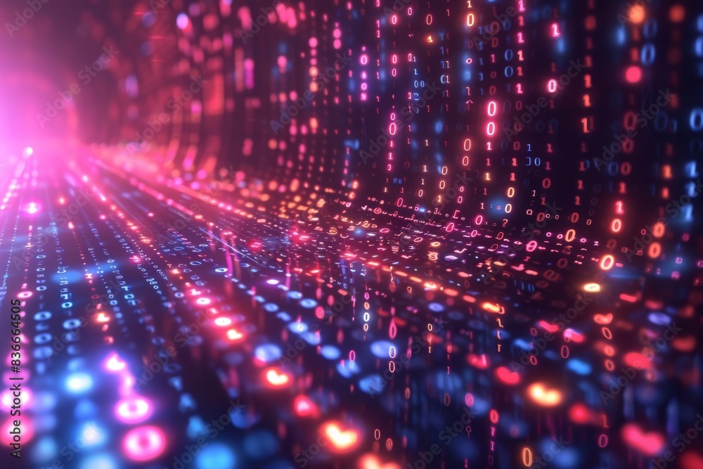 Obraz premium Digital Binary Technology Background created with Generative AI