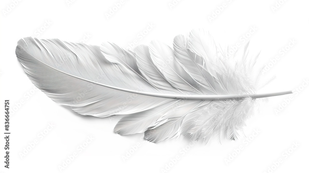 Obraz premium white feather isolated on white