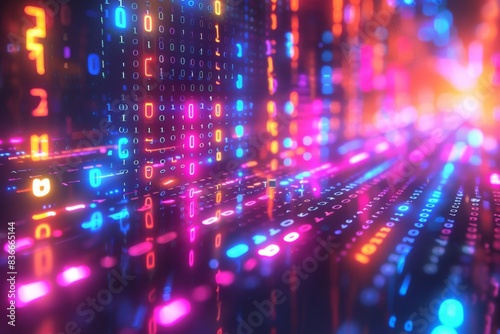 Digital Binary Technology Background created with Generative AI