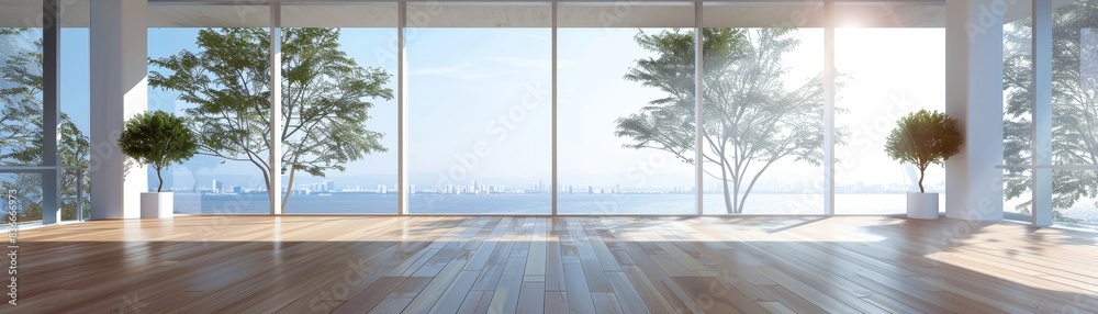 Summertime modern home or office with empty room. Summertime modern home or office with empty room.