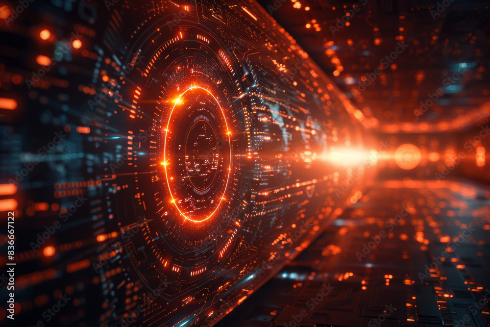 Obraz premium Digital background for tech, AI, neural networks, data, audio, graphics