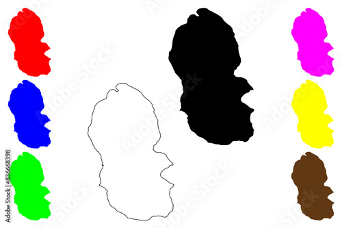 Arran island (United Kingdom of Great Britain and Northern Ireland, Scotland, Firth of Clyde) map vector illustration, scribble sketch Isle of Arran map