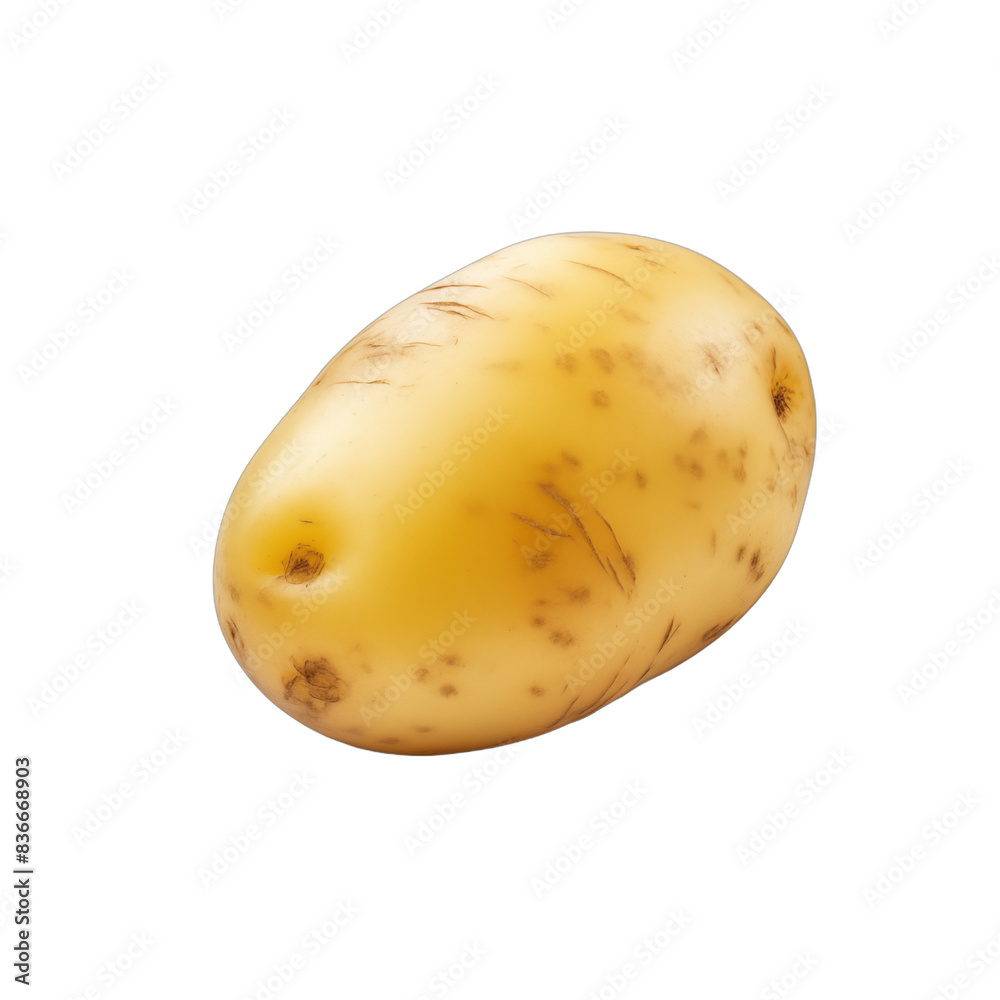 Single russet potato isolated on white background Vegetable food harvest organic raw tuber uncooked white whole Single russet potato isolated on white background Vegetable food harvest organic raw tuber uncooked white whole