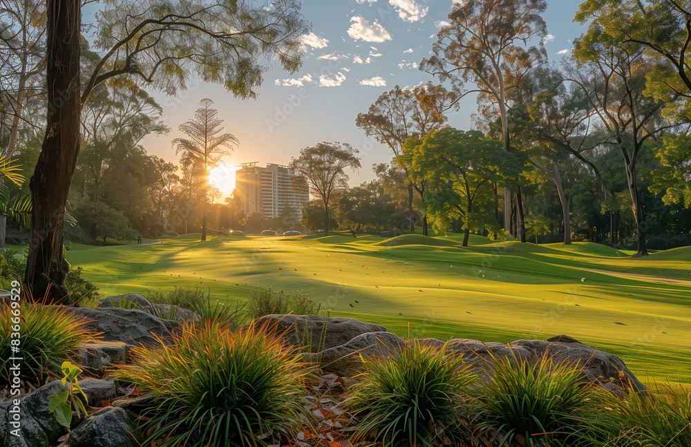 Obraz premium sunset in the park