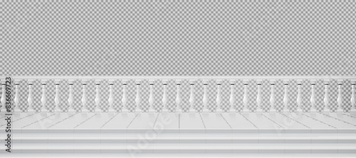 Granite, stone balustrade, balcony railing or handrails.