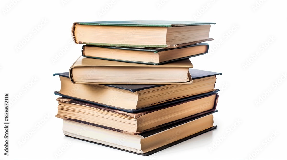 stack of books isolated on white background. stack of books isolated on white background.