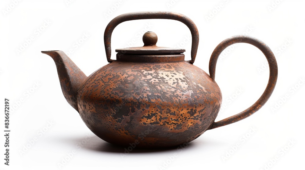 rust teapot isolated on white background. rust teapot isolated on white background.