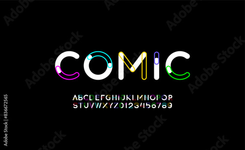 alphabet playful art decorative font, letters A, B, C, D, E, F, G, H, I, J, K, L, M, N, O, P, Q, R, S, T, U, V, W, X, Y, Z and numerals 0, 1, 2, 3, 4, 5, 6, 7, 8, 9, vector illustration 10EPS