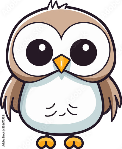 Cute owl clipart design illustration