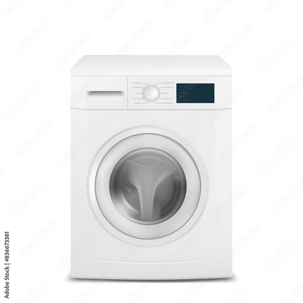 Realistic vector illustration of washing machine Realistic vector illustration of washing machine