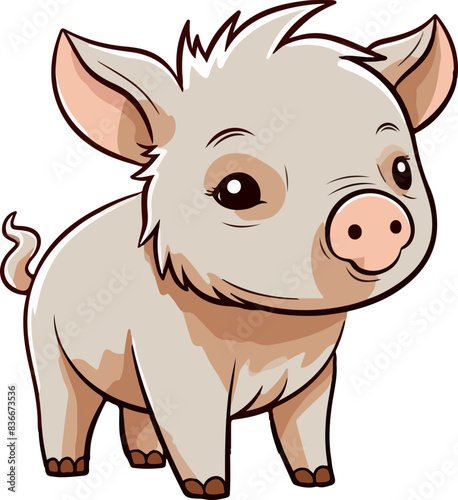 Cute pig clipart design illustration