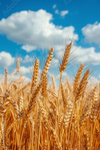 Golden Wheat With Blue Sky