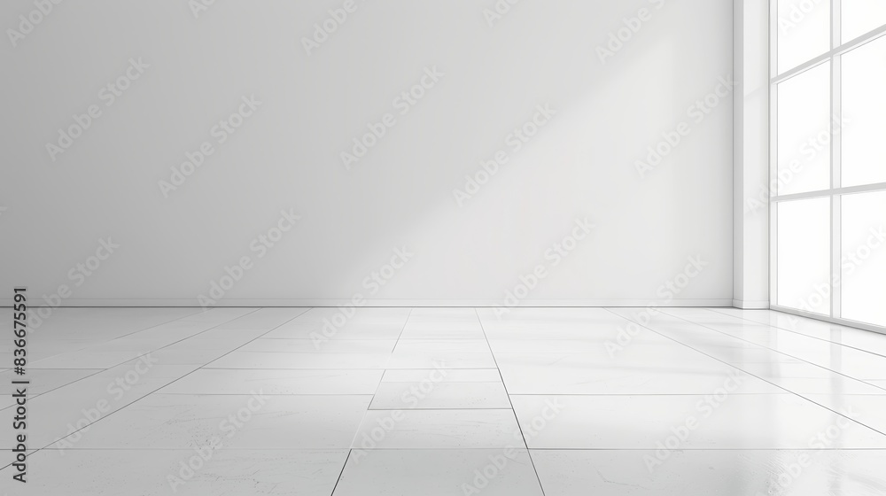 Bare white room with smooth walls and floor Bare white room with smooth walls and floor