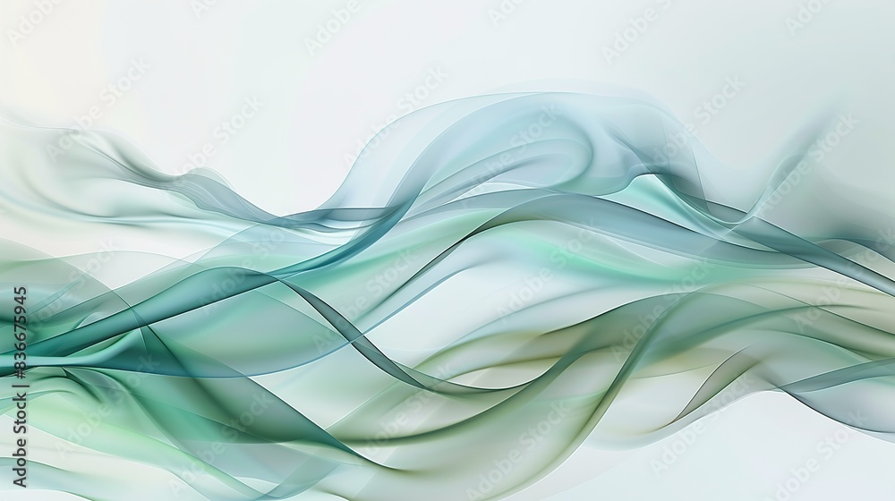 Fototapeta premium Minimalist abstract design with flowing wavy line on white background