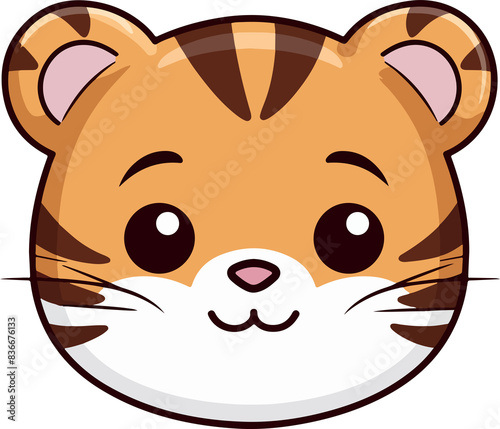 Cute tiger head clipart design illustration photo