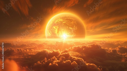 3D illustration of the June summer solstice photo