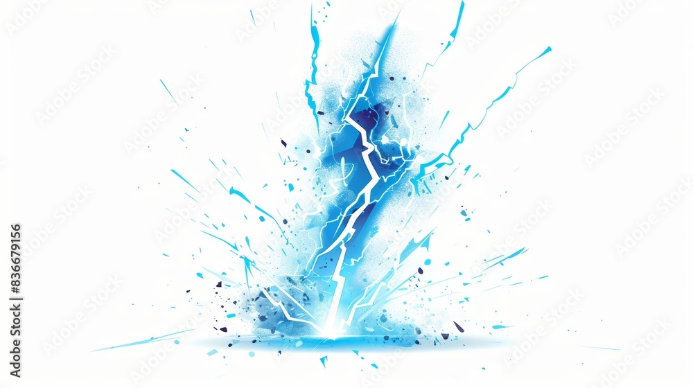 Animated electric blue thunderbolt with lightning sparks against a stark background, representing electrifying power