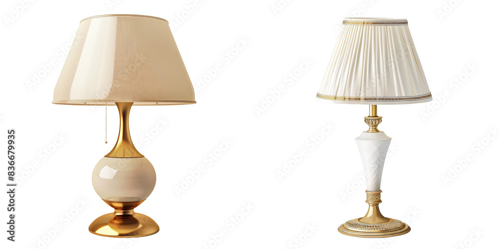 Table Lamp Set View Isolated on Transparent or White Background, PNG Table Lamp Set View Isolated on Transparent or White Background, PNG