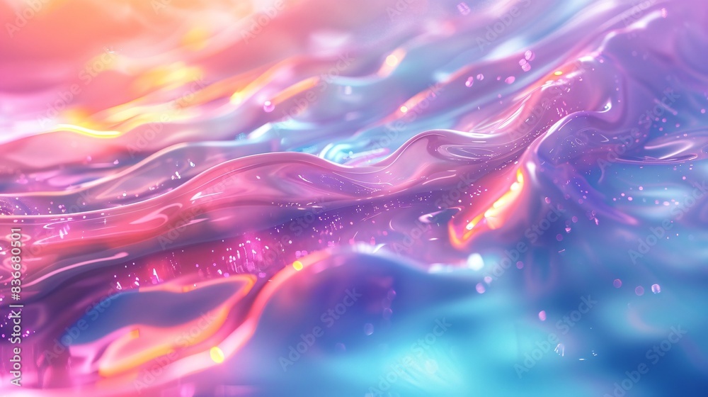 Colorful liquid close-up with blurry background