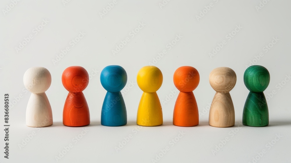 Diverse and inclusive wooden figures Diverse and inclusive wooden figures
