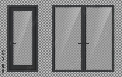 Vector realistic different closed white door