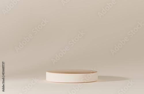 Beige and gold podium for product presentation