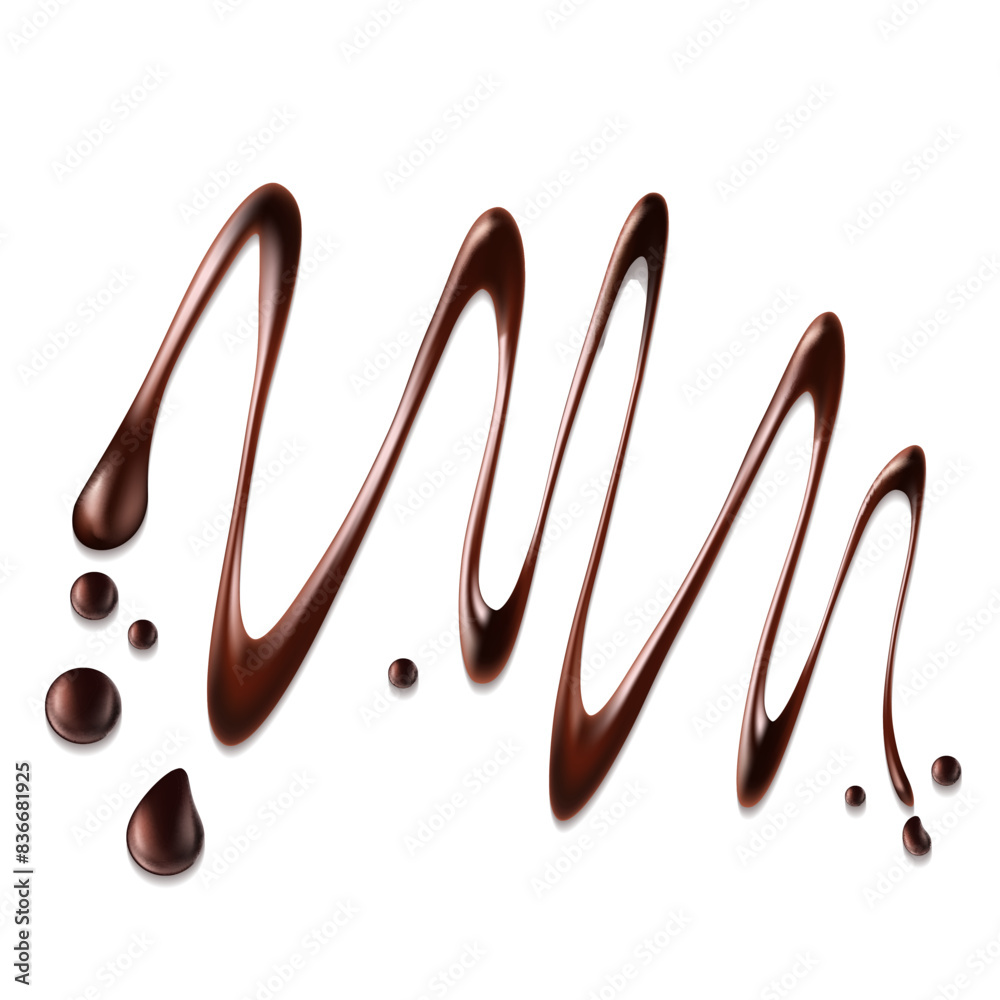 Abstract pattern made of chocolate isolated on white background