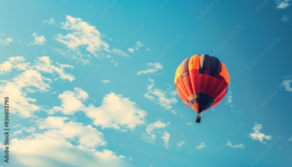 Obraz premium Feeling Lighter Than Air: A Balloon Soaring in the Blue Sky