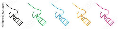 Nasal spray icon mark in filled style
