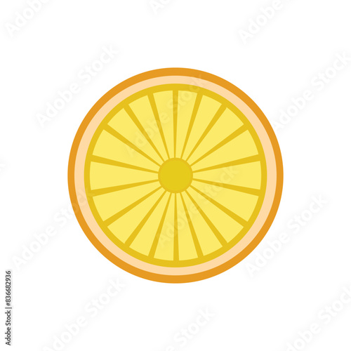 Lemon icon in flat style. Lemon illustration. design element illustration of lemon slices which are usually served over a glass of drink or over a plate of food