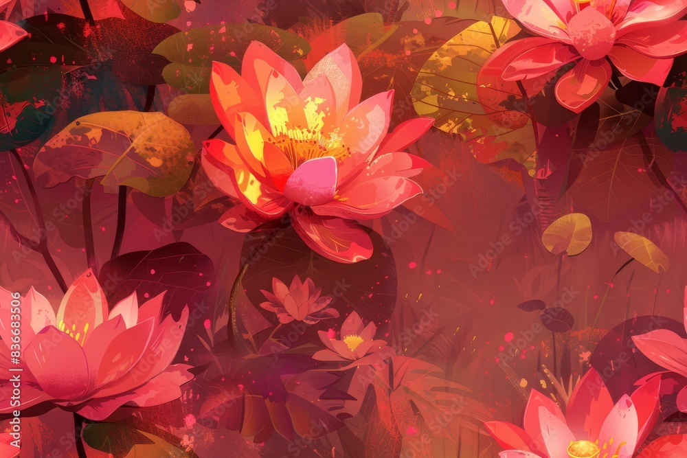 A delightful seamless flower based pattern motif for eye catching designs