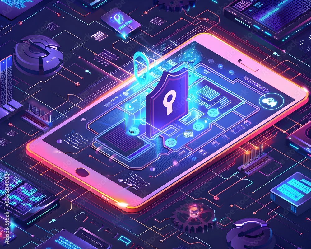 Illustration of Implementing robust cybersecurity measures to protect sensitive industrial data from breaches and unauthorized access. Ai Generate. Illustration of Implementing robust cybersecurity measures to protect sensitive industrial data from breaches and unauthorized access. Ai Generate.