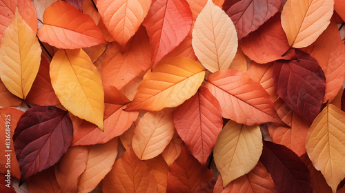 Background ofTrees with leaves in various shades of red  orange  yellow  and brown  Photo shot  Natural light day