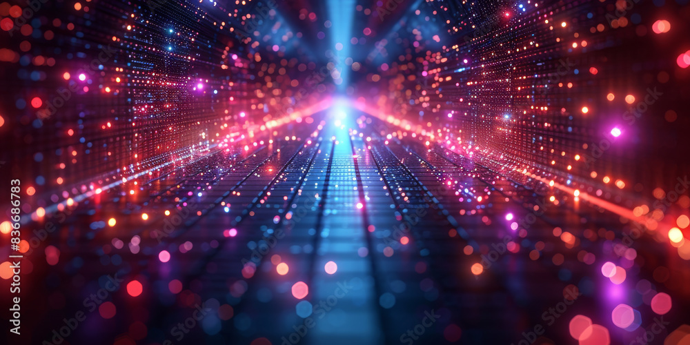 Naklejka premium Digital background for tech, AI, neural networks, data, audio, graphics