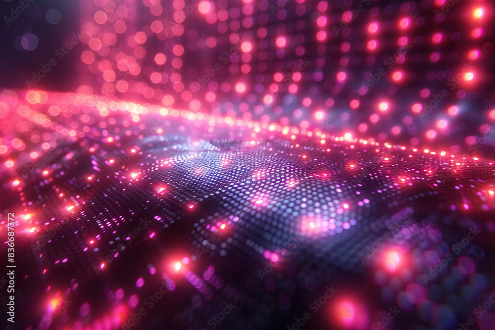 Obraz premium Digital background for tech, AI, neural networks, data, audio, graphics