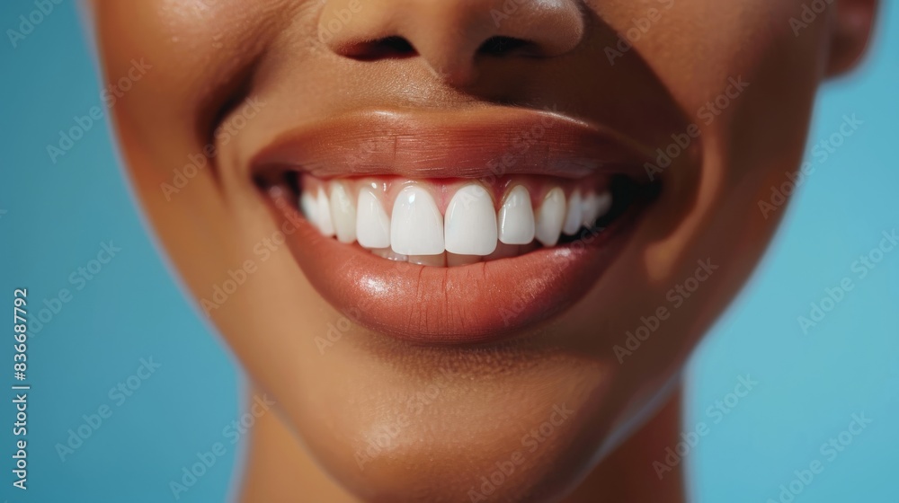Fototapeta premium Smiling woman with white teeth