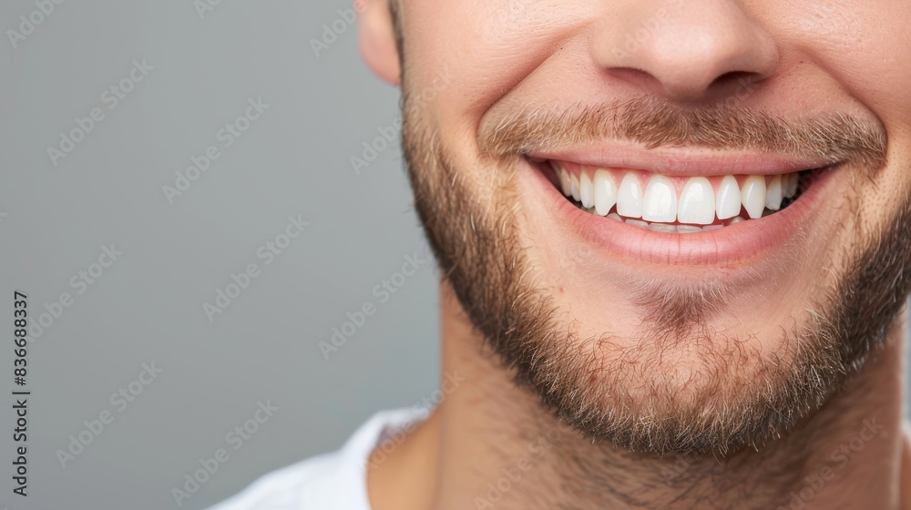 Obraz premium Man smiling with white teeth