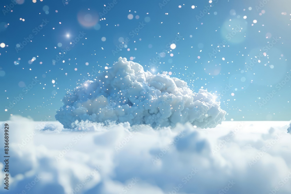 Online data storage and cloud technology concept with white cloud against blue sky 3D rendered illustration Online data storage and cloud technology concept with white cloud against blue sky 3D rendered illustration