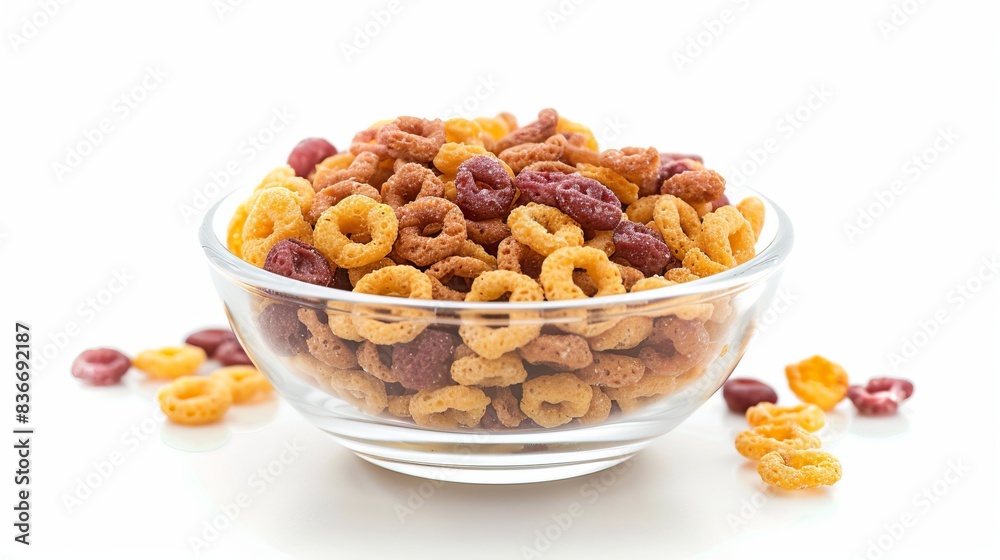 bowl of cereal isolated on white background. food object concept bowl of cereal isolated on white background. food object concept
