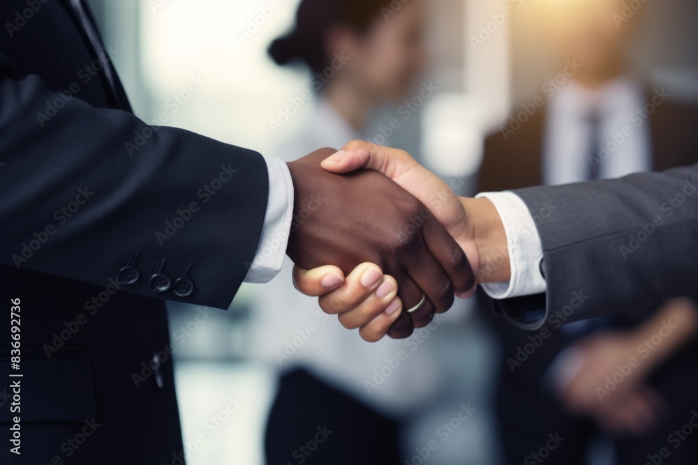 Businessmen handshake over blurred office background, concept of success and business relaxation with copy space for text stock photo, business shaking hands concept in the style of contest winner. Businessmen handshake over blurred office background, concept of success and business relaxation with copy space for text stock photo, business shaking hands concept in the style of contest winner.