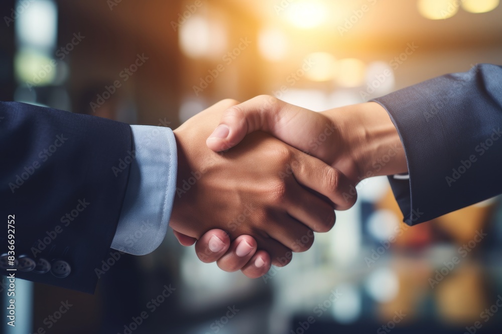 Businessmen handshake over blurred office background, concept of success and business relaxation with copy space for text stock photo, business shaking hands concept in the style of contest winner. Businessmen handshake over blurred office background, concept of success and business relaxation with copy space for text stock photo, business shaking hands concept in the style of contest winner.
