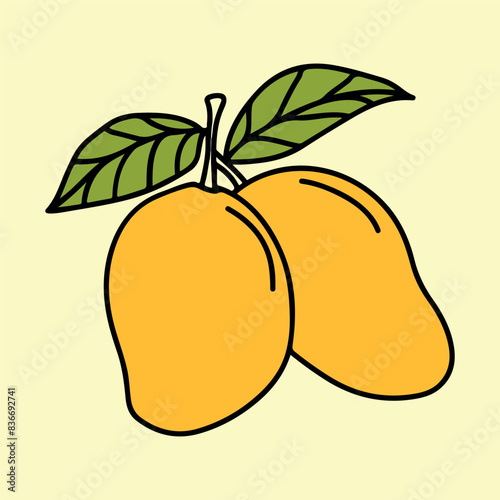Mango fruit illustration vector