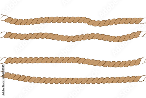 Vector realistic isolated rope for decoration and covering on the transparent background.