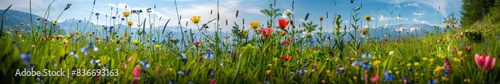 wildflowers widescreen background. photo