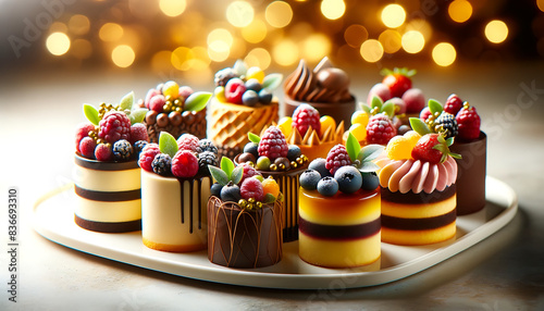 variété de cakes et desserts au chocolat en assortiment photo