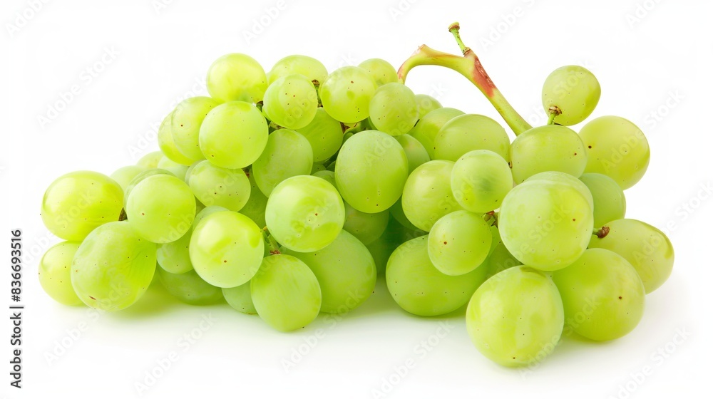 bunch of green grapes isolated on white background. food fruit healthy concept bunch of green grapes isolated on white background. food fruit healthy concept