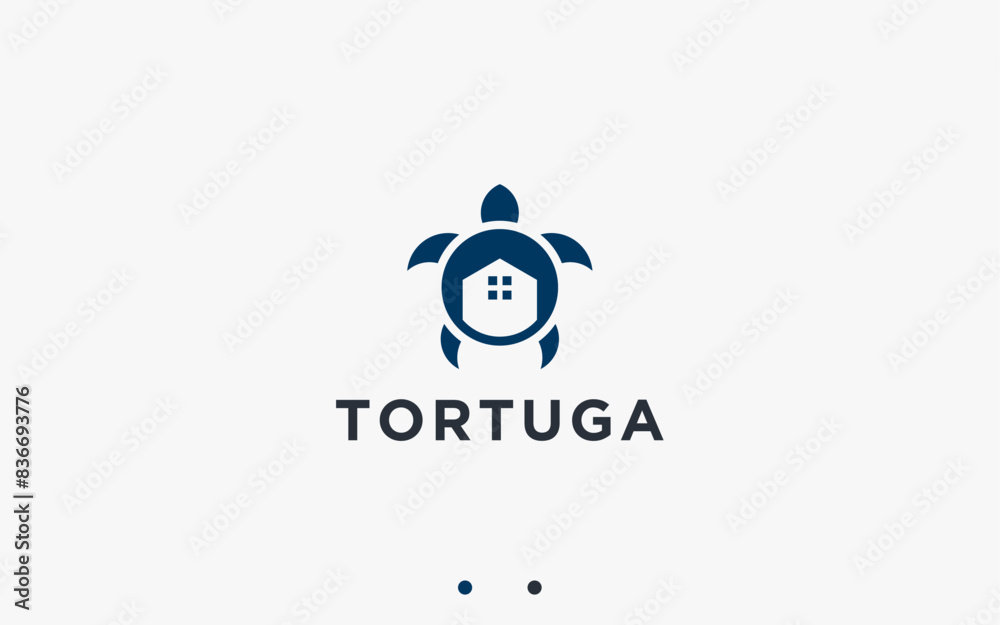 Obraz premium Turtle House Logo Design Vector Silhouette Illustration