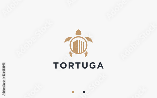 Turtle House Logo Design Vector Silhouette Illustration