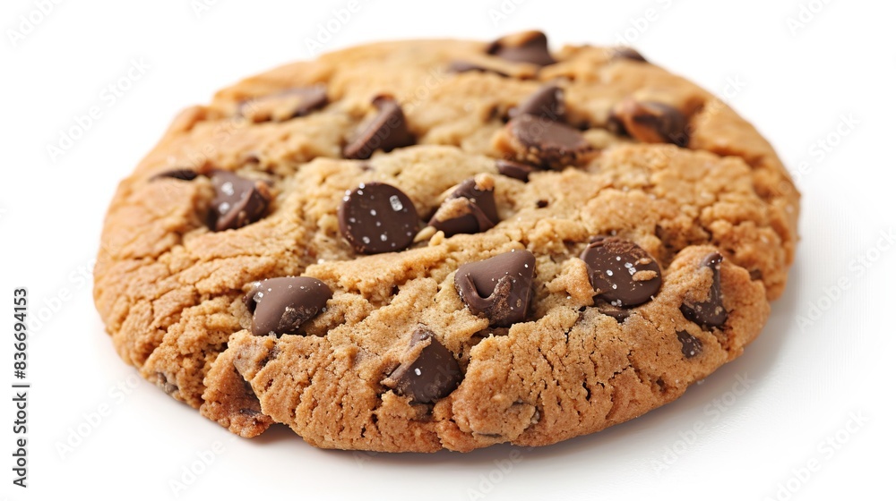 chocolate chip cookie isolated on white background. dessert concept chocolate chip cookie isolated on white background. dessert concept