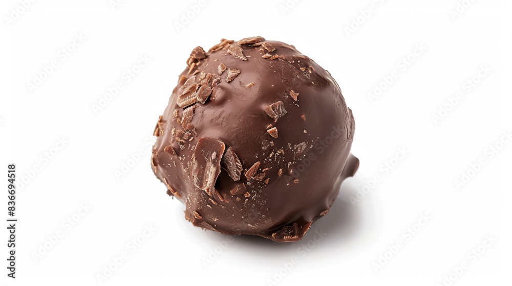 sweet chocolate truffle with whippe isolated on white background. dessert food concept sweet chocolate truffle with whippe isolated on white background. dessert food concept